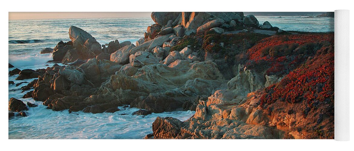 Nature Yoga Mat featuring the photograph Ribera Beach Sunset Carmel California by Charlene Mitchell