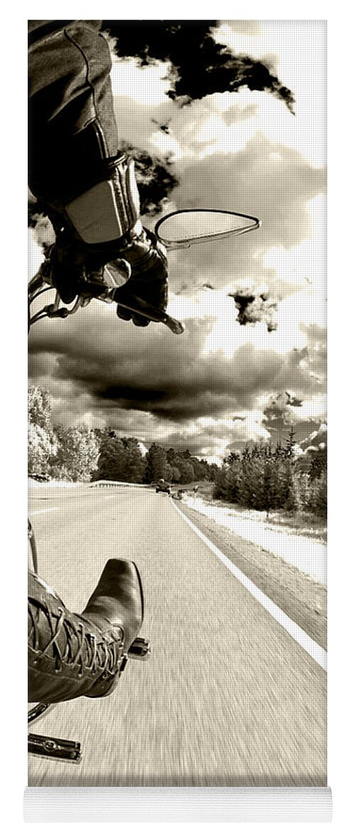 Harley Yoga Mat featuring the photograph Ride to Live by Micah May