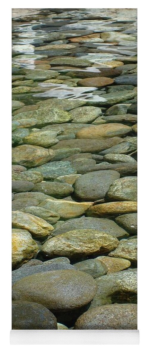 Cool Yoga Mat featuring the photograph River Rock by Sherry Clark