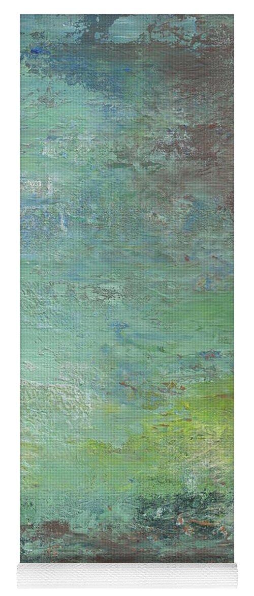 Abstract Yoga Mat featuring the painting River Shallows 2 by Marcy Brennan