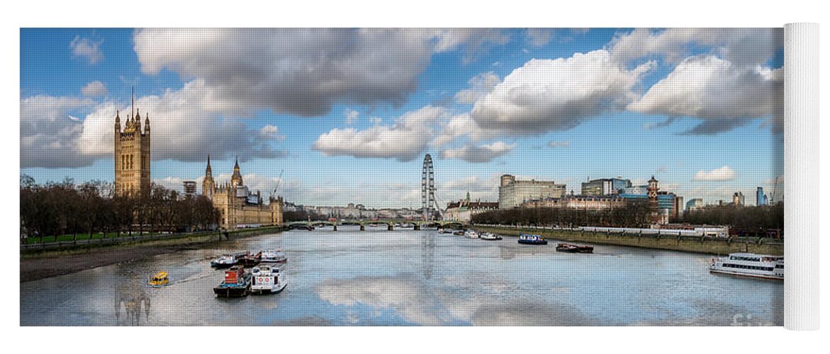 London Yoga Mat featuring the photograph River Thames London by Adrian Evans