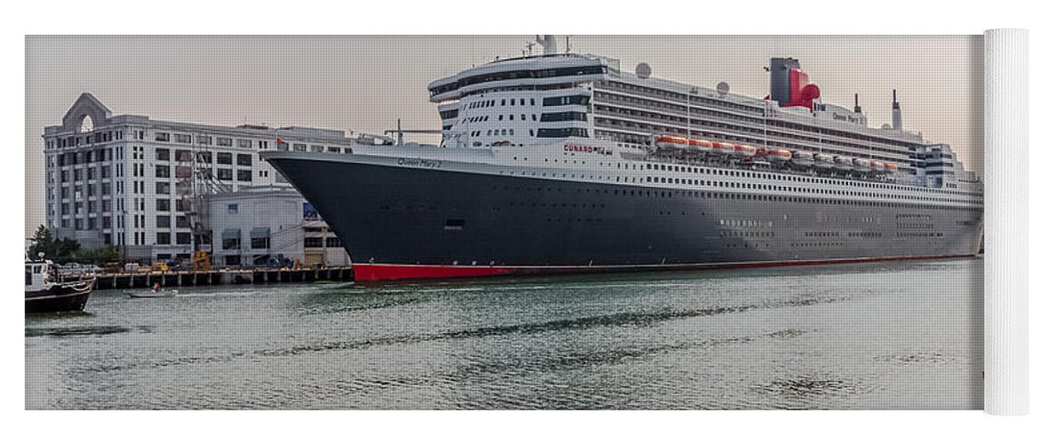 queen Mary 2 Yoga Mat featuring the photograph RMS Queen Mary 2 by Brian MacLean