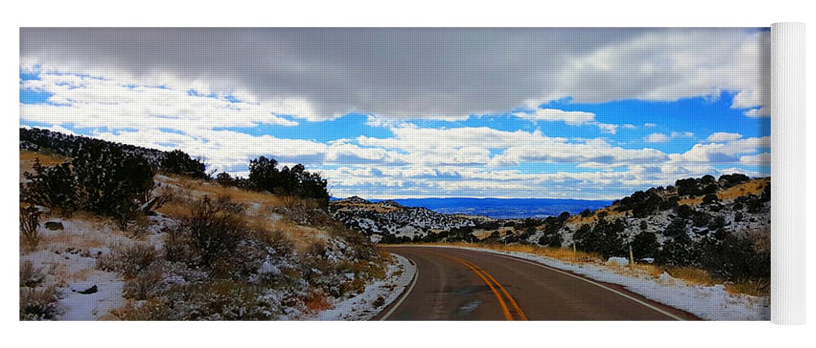 Southwest Landscape Yoga Mat featuring the photograph Road to blue skys by Robert WK Clark