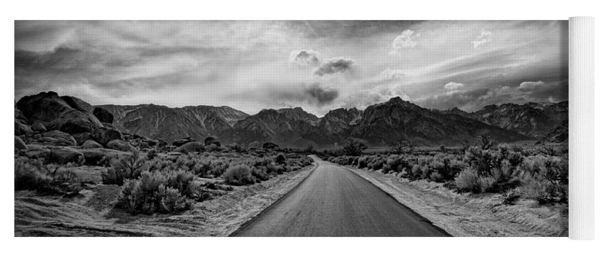 Alabama Hills Yoga Mat featuring the photograph Road to Oblivion by Jennifer Magallon