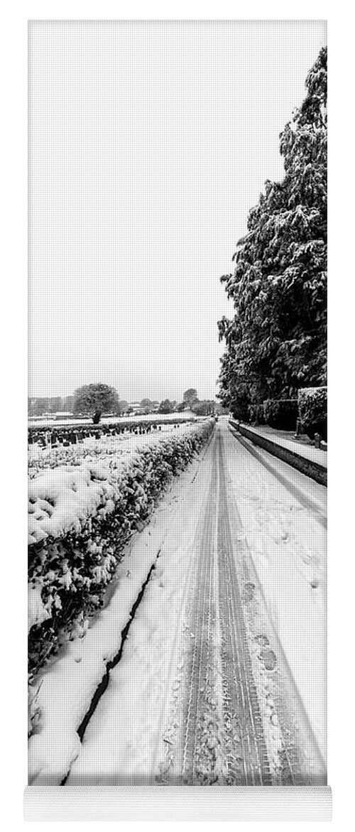 Snowcapped Yoga Mat featuring the photograph Road To Winter by Adrian Evans