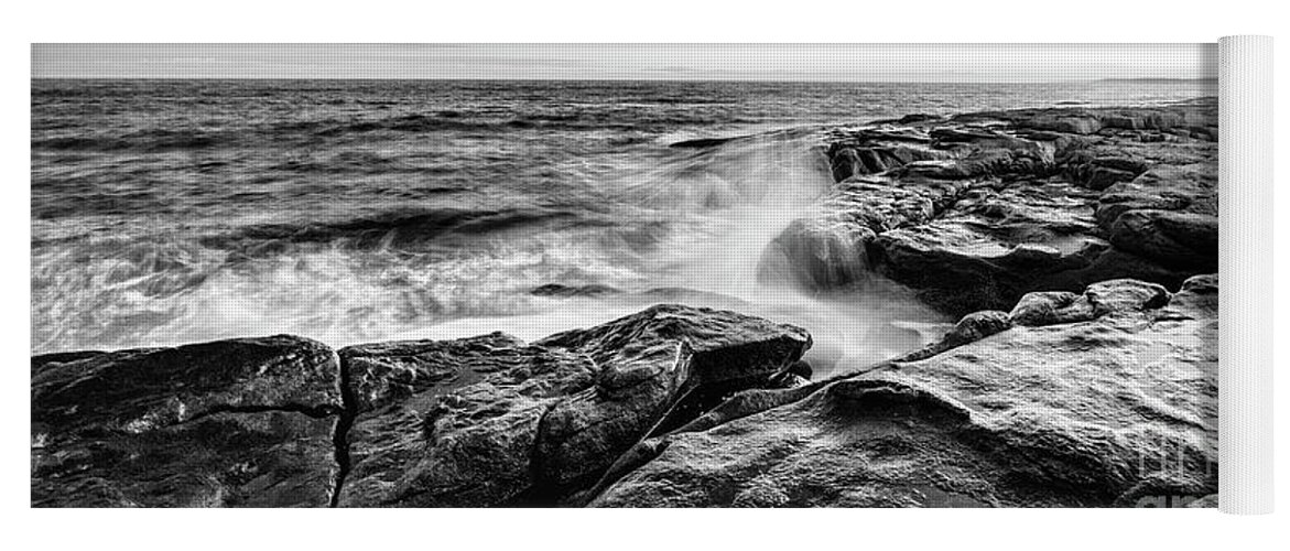 Rocky Shore Of Maine Yoga Mat featuring the photograph Rocky Shore Of Maine by Felix Lai