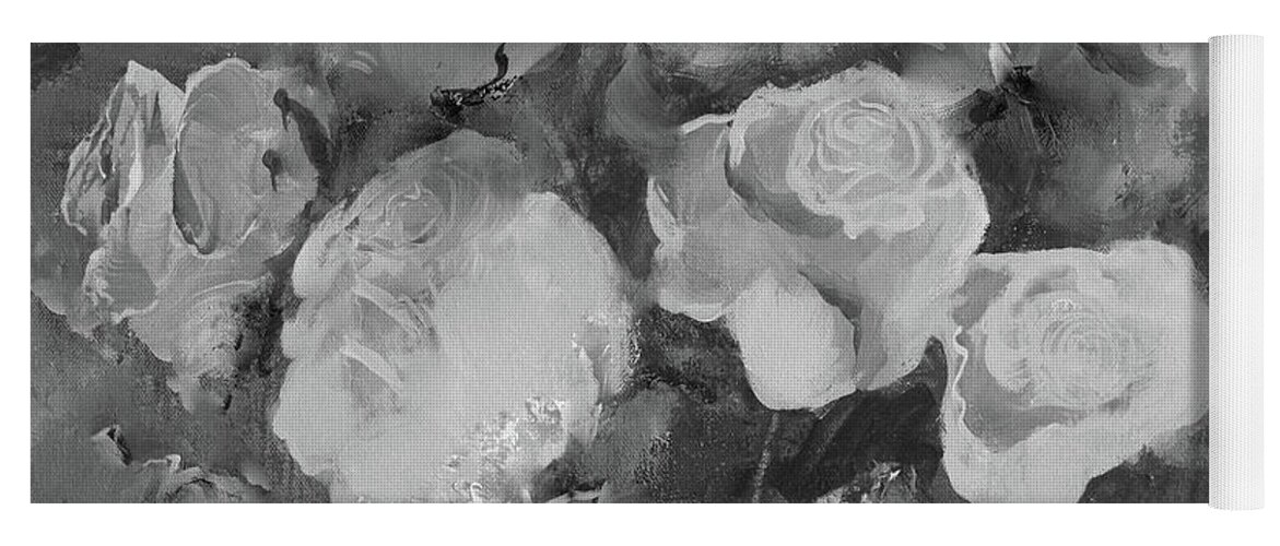 Rose Yoga Mat featuring the painting Romantic Large Roses by Robin Pedrero