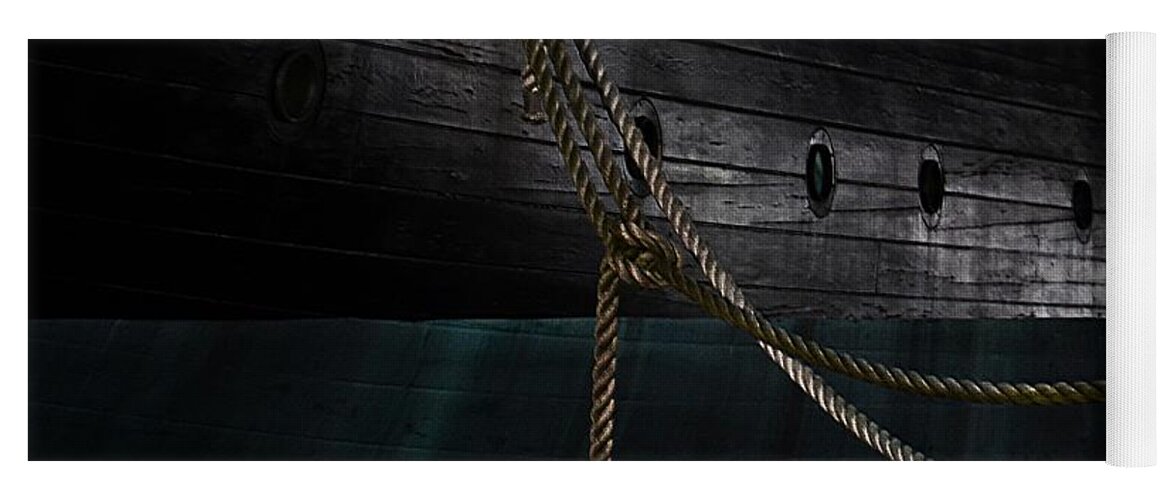 Uss Constellation Yoga Mat featuring the photograph Ropes on the USS Constellation Navy ship by Marianna Mills