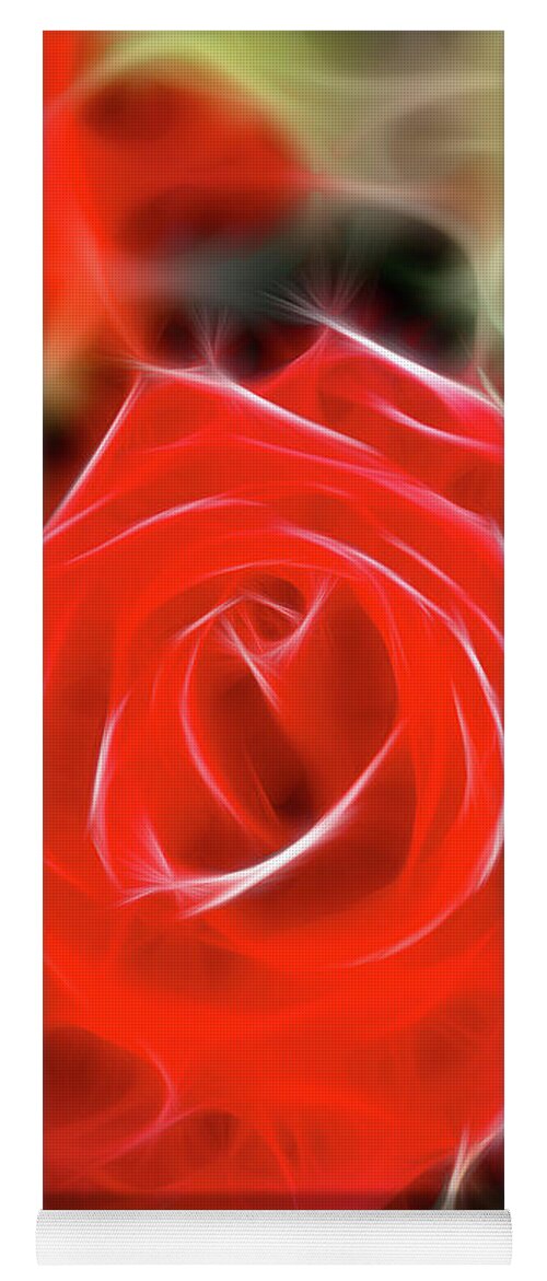 Rose Yoga Mat featuring the photograph Rose-5827-Fractal by Gary Gingrich Galleries