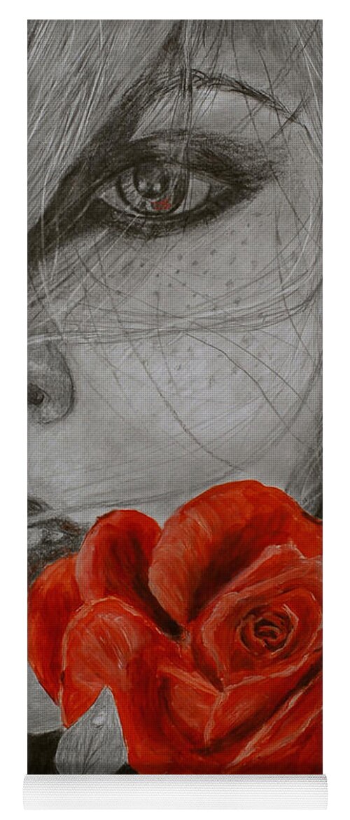 Woman Yoga Mat featuring the painting Rose Kisses by Quwatha Valentine