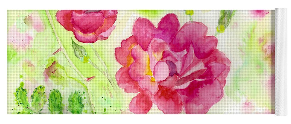 Roses Yoga Mat featuring the painting Roses by Helian Cornwell