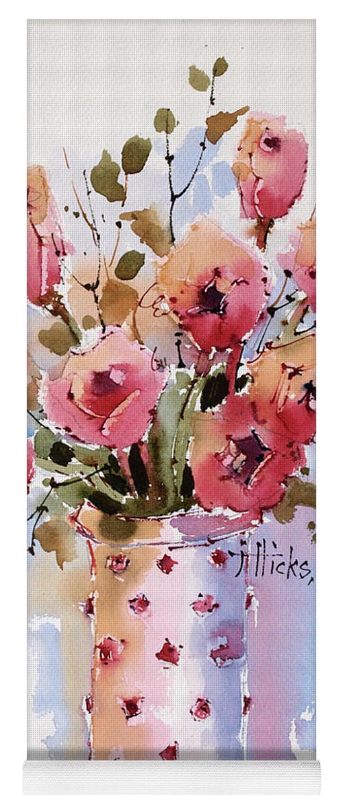 Flowers Yoga Mat featuring the painting Roses by Joyce Hicks