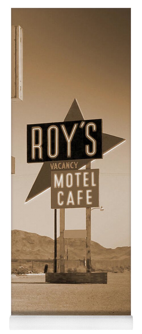 Roy's Motel Yoga Mat featuring the photograph Route 66 - Roy's Motel by Mike McGlothlen