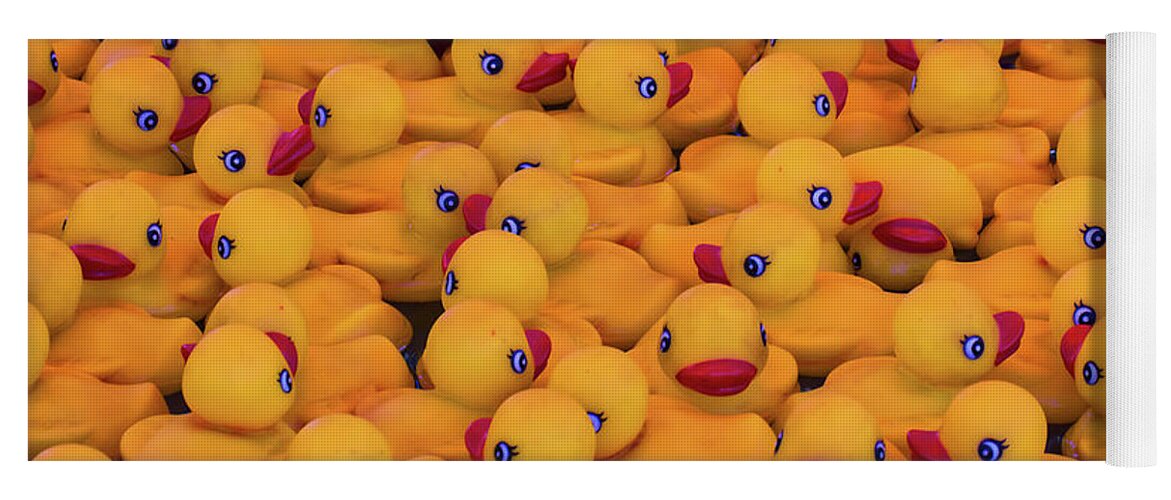 Rubber Duckies Yoga Mat featuring the photograph Rubber Duckies by Mitch Shindelbower