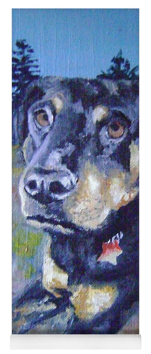 Dog Yoga Mat featuring the painting Ruby by Therese Legere