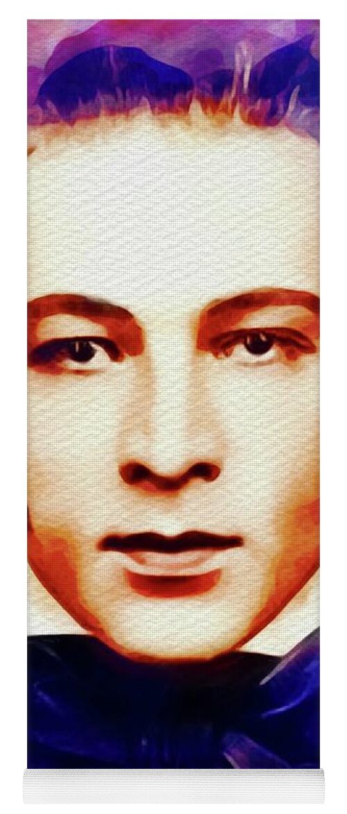 Rudolph Yoga Mat featuring the painting Rudolph Valentino, Vintage Movie Star by Esoterica Art Agency