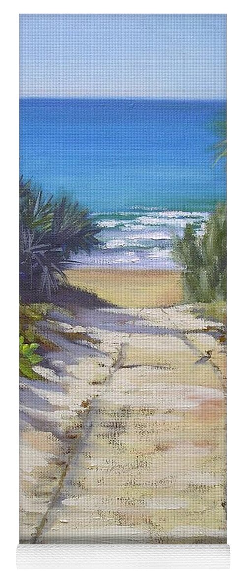 Beach Painting Yoga Mat featuring the painting Rules Beach Queensland Australia by Chris Hobel