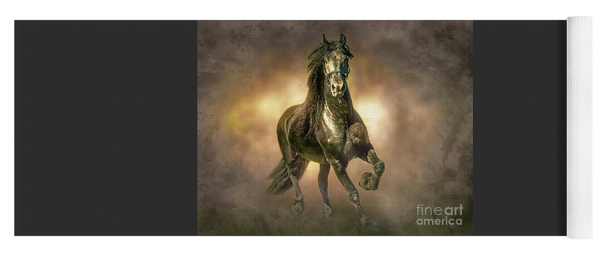 Horse Yoga Mat featuring the photograph Running from the fire by Brian Tarr