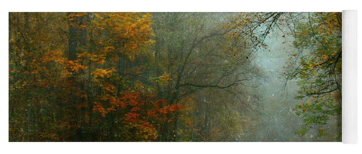 Road Yoga Mat featuring the photograph Rural Road in North Carolina with Autumn Colors by Jill Battaglia