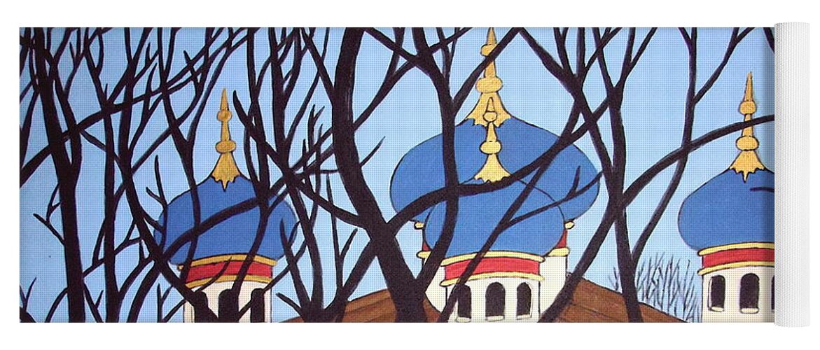 Church Yoga Mat featuring the painting Russian Orthodox Church by Stephanie Moore
