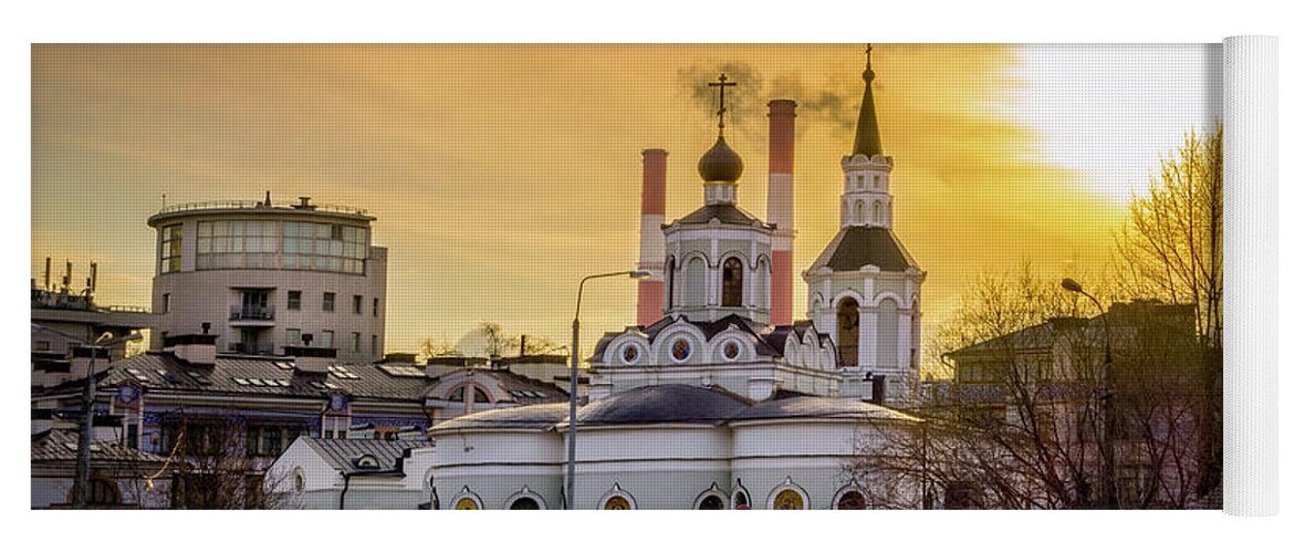 Feast Of The Cross Yoga Mat featuring the photograph Russian Ortodox Church in Moscow, Russia by Alexey Stiop