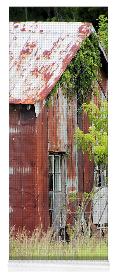 Barn Yoga Mat featuring the photograph Rusted Barn by Rosalie Scanlon