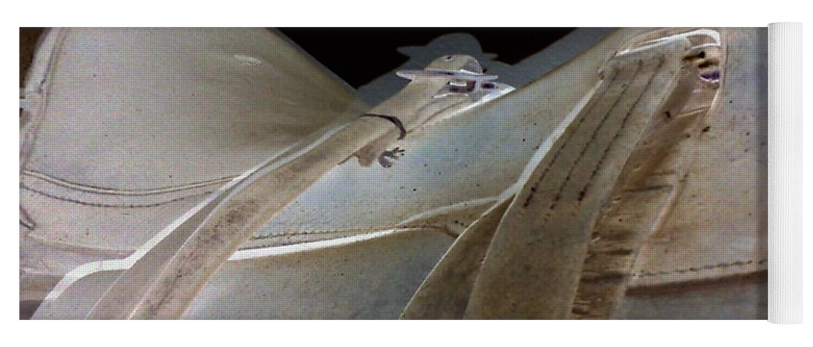 Orphelia Aristal Yoga Mat featuring the photograph Rustic Horse Saddle by Orphelia Aristal