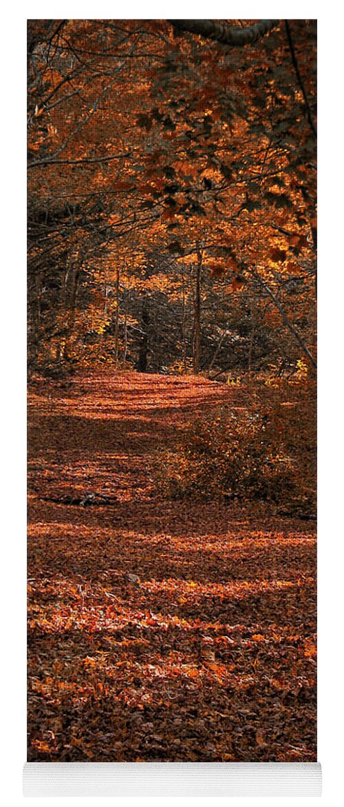Autumn Yoga Mat featuring the photograph Rustling Pathway by Gary Blackman