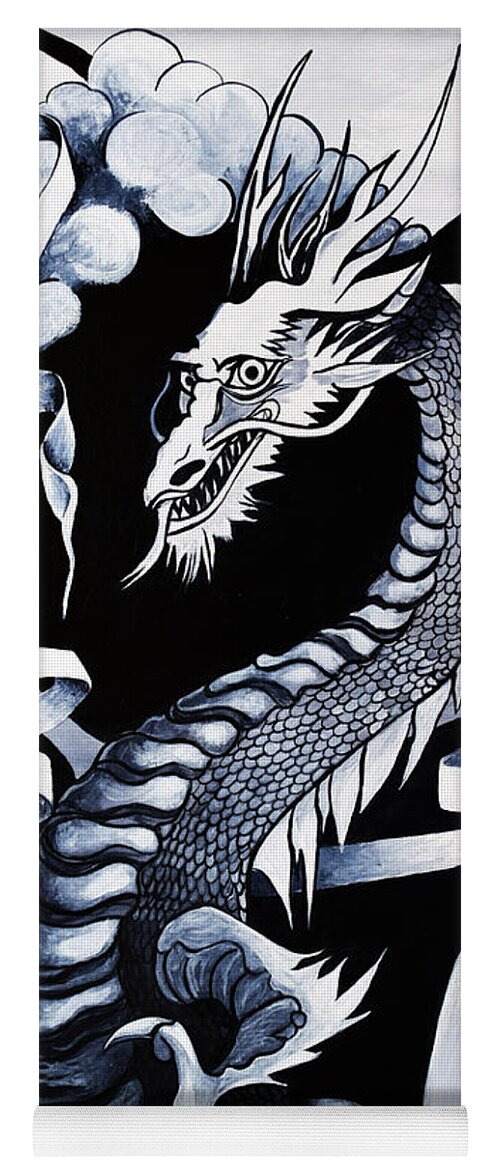 Sacred Yoga Mat featuring the painting Sacred Dragon by Stephen Humphries