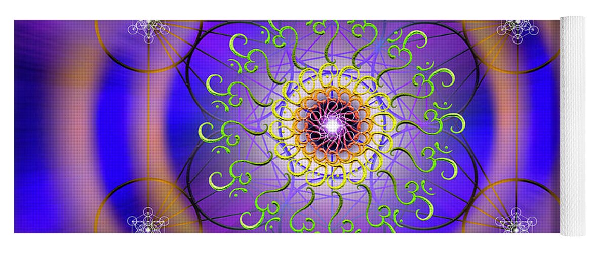 Endre Yoga Mat featuring the digital art Sacred Geometry 658 by Endre Balogh