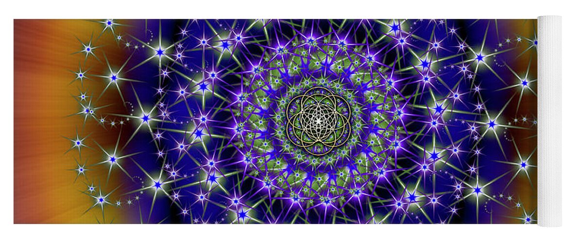 Endre Yoga Mat featuring the digital art Sacred Geometry 663 by Endre Balogh