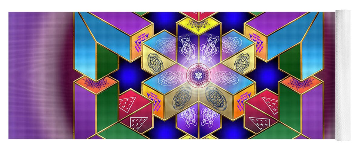 Endre Yoga Mat featuring the digital art Sacred Geometry 711 by Endre Balogh