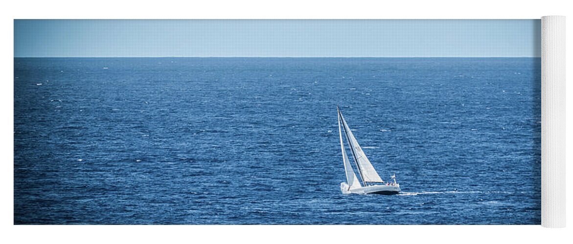Boat Yoga Mat featuring the photograph Sailboat in the Caribean by Thomas Marchessault