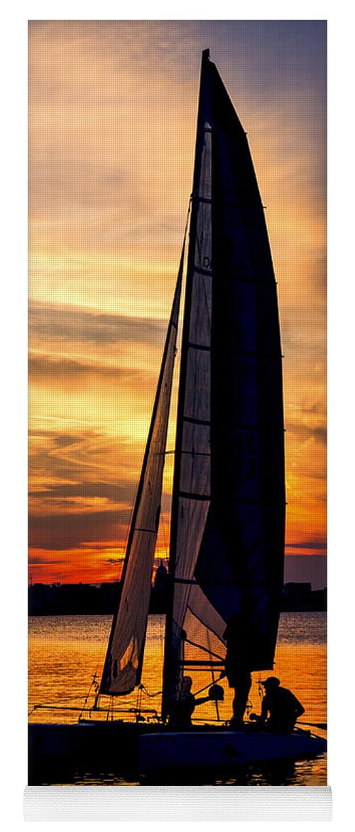 Capitol Yoga Mat featuring the photograph Sailing - Lake Monona - Madison - Wisconsin by Steven Ralser