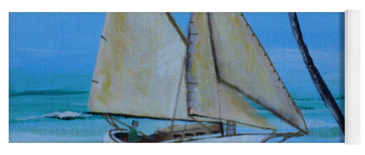Sailboat Yoga Mat featuring the painting Sailor's Dream by Susan Kubes