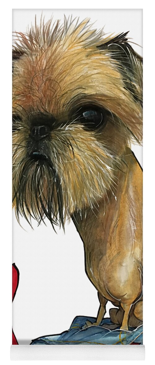 Brussels Griffon Yoga Mat featuring the drawing Salavarria 3149 by John LaFree