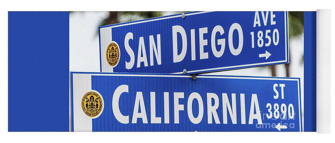 California St Yoga Mat featuring the photograph San Diego and California Street Sign by David Levin