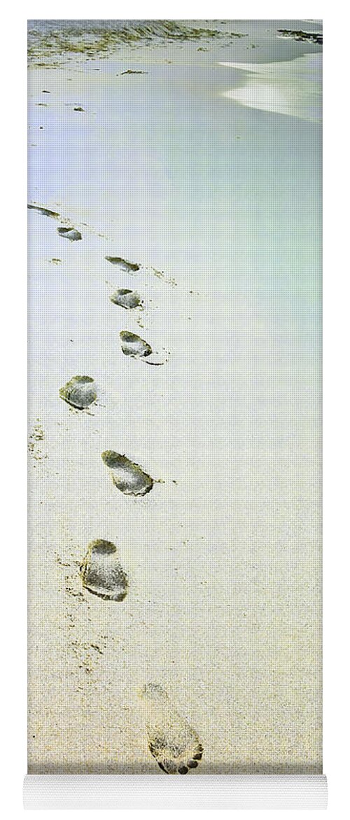 Footprints In The Sand Yoga Mat featuring the photograph Sand Between My Toes by Betty LaRue