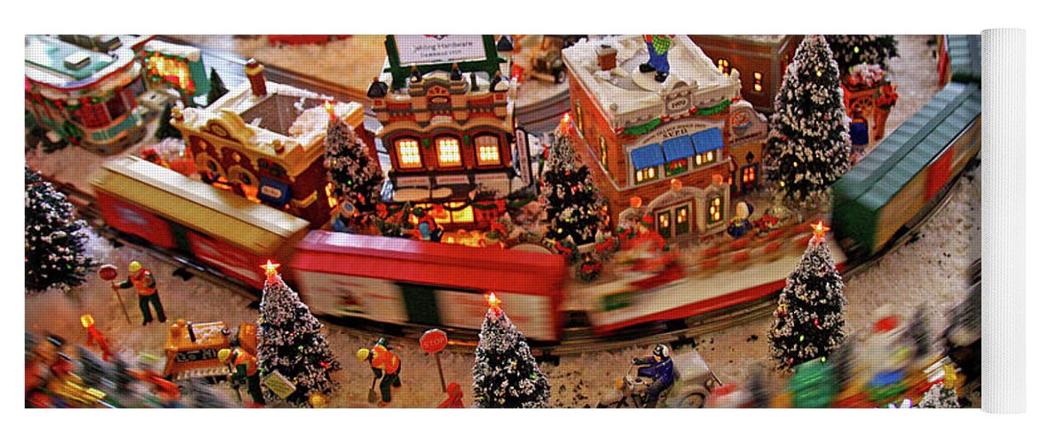 Santa Yoga Mat featuring the photograph Santa's Train by Dale R Carlson