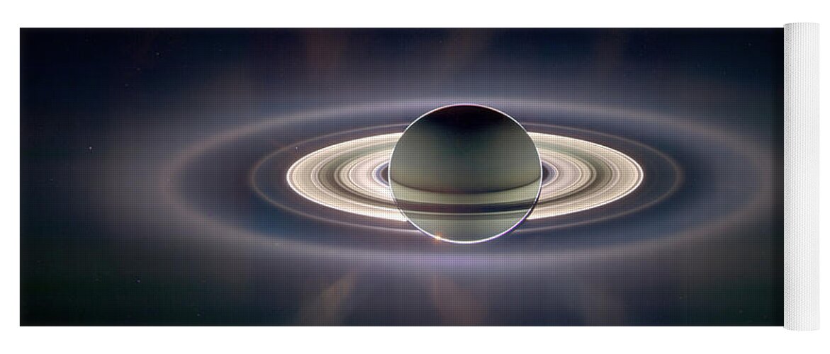 Space Yoga Mat featuring the photograph In Saturn's Shadow by Eric Glaser