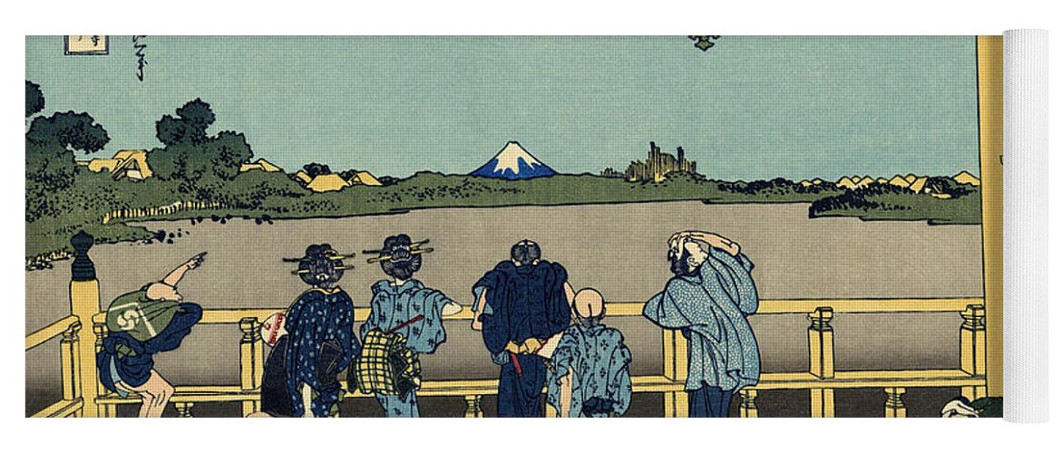 Mount Fuji Yoga Mat featuring the painting Sazai hall by Hokusai