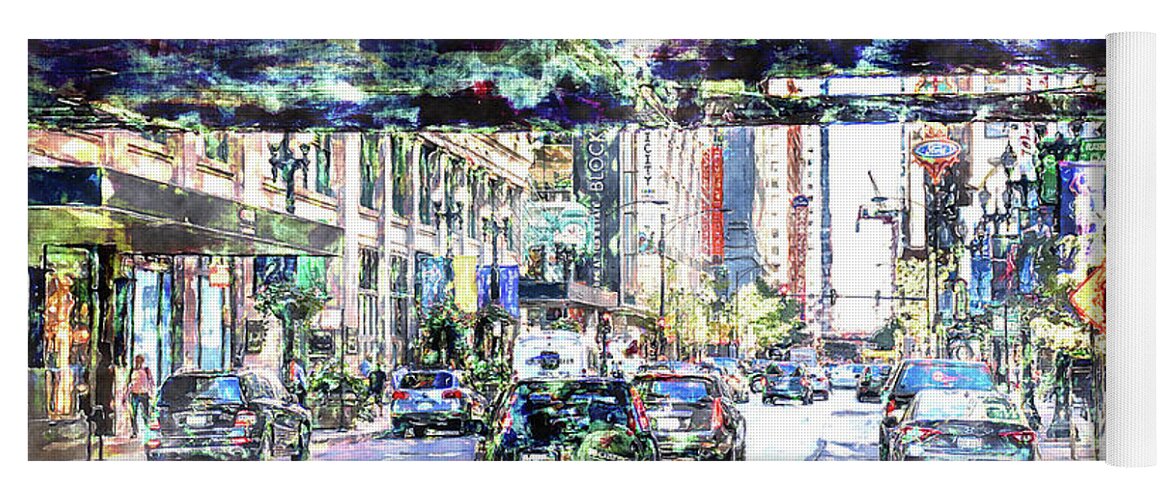 City Yoga Mat featuring the digital art Scenes In The City by Phil Perkins