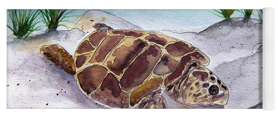 Sea Turtle Yoga Mat featuring the painting Sea Turtle 2 by Derek Mccrea