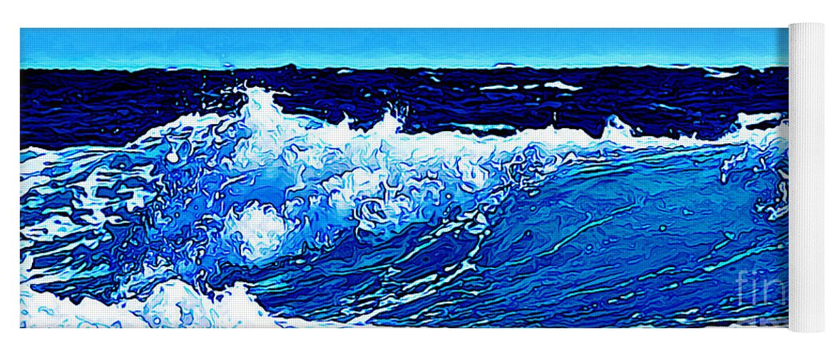 Sea Yoga Mat featuring the digital art Sea by - Zedi -