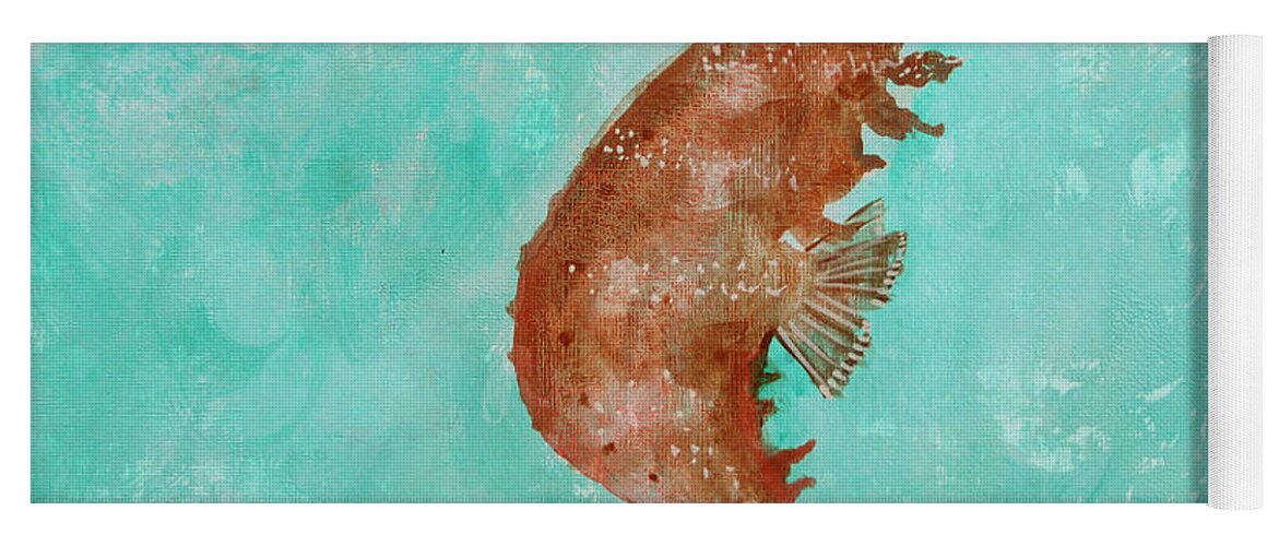 Seahorse Yoga Mat featuring the painting Seahorse by Robin Pedrero