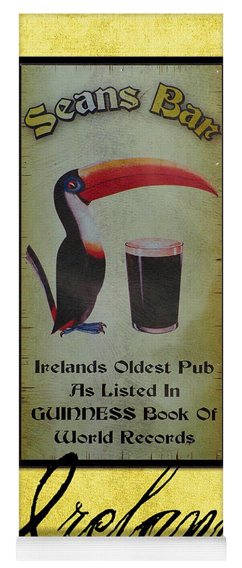 Irish Yoga Mat featuring the photograph Seans Bar Guinness Pub Sign Athlone Ireland by Teresa Mucha