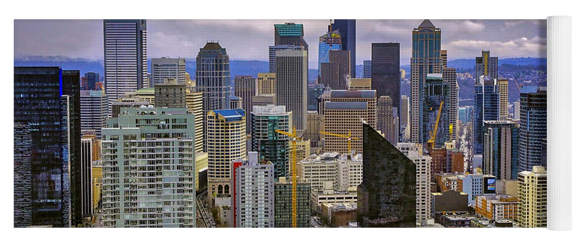 Seattle Yoga Mat featuring the photograph Seattle Skyline by Lorraine Baum
