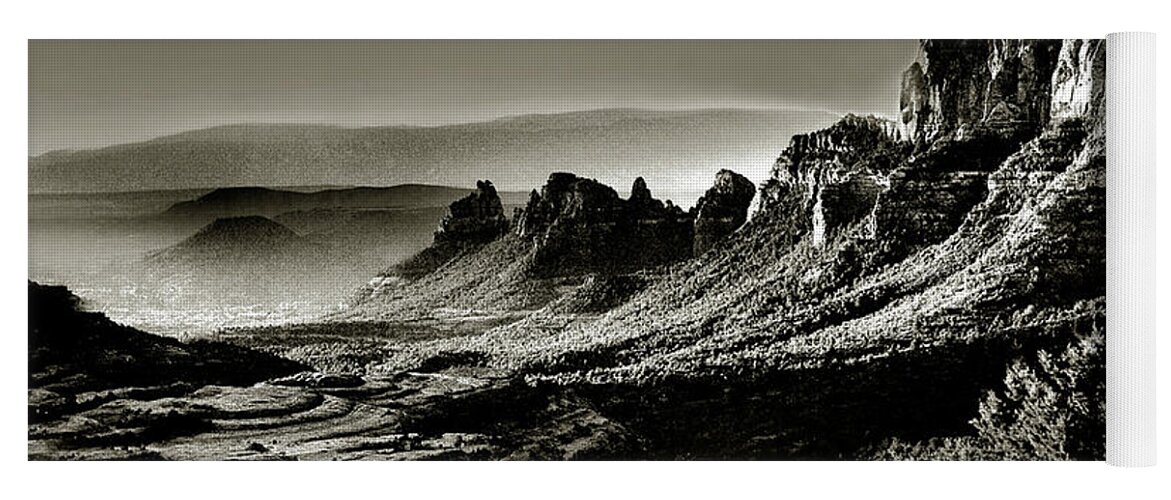 Sedona Yoga Mat featuring the photograph Sedona in Black and White by Joe Hoover