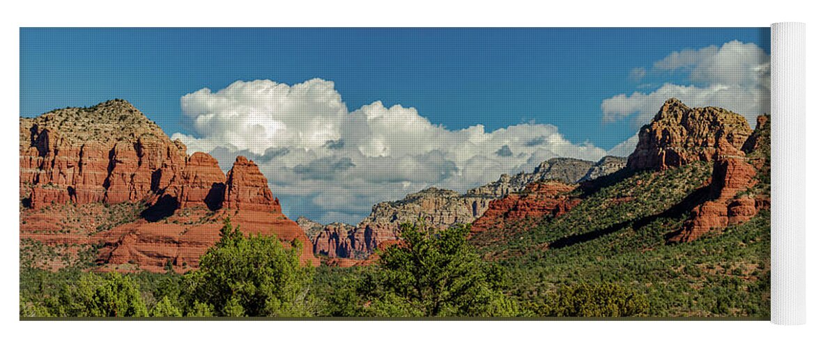 Red Yoga Mat featuring the photograph Sedona Panoramic II by Bill Gallagher