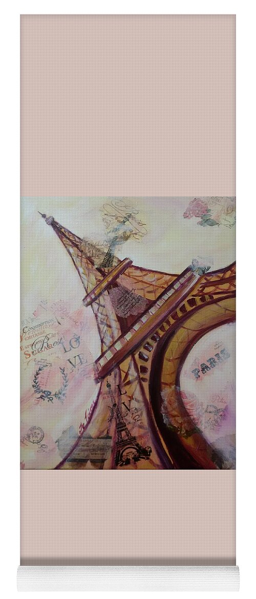 Mixed Media Yoga Mat featuring the painting Sending Paris Love by Lynne McQueen